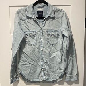 American Eagle Outfitters Light Blue Casual Shirt